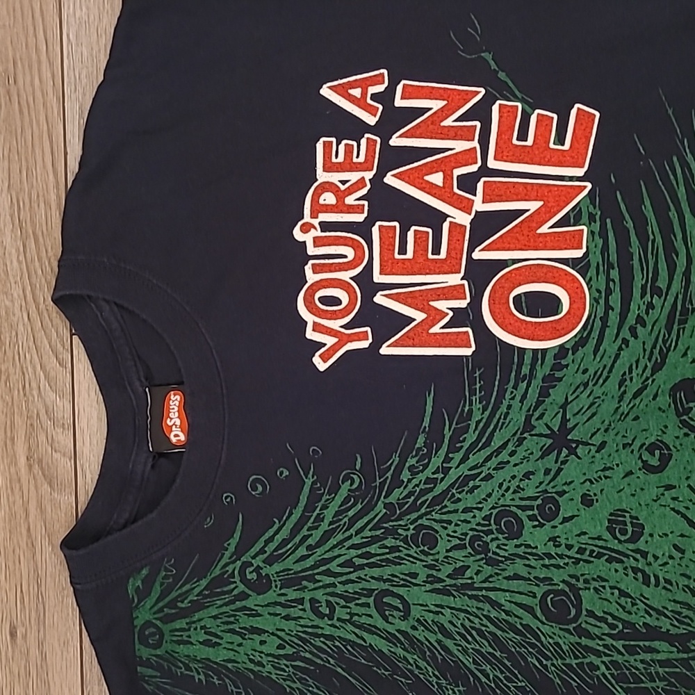 THE GRINCH Dr Seuss Youre A Mean One Christmas Cotton T Shirt Sz‎ L VTG 2001 Y2K - Picture 2 of 8